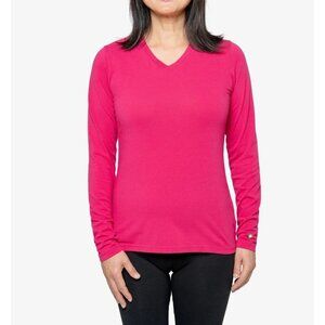 NEW Insect Shield Women's L Long-Sleeve Pink V-Neck Shirt UPF 30+ Outdoor G1783